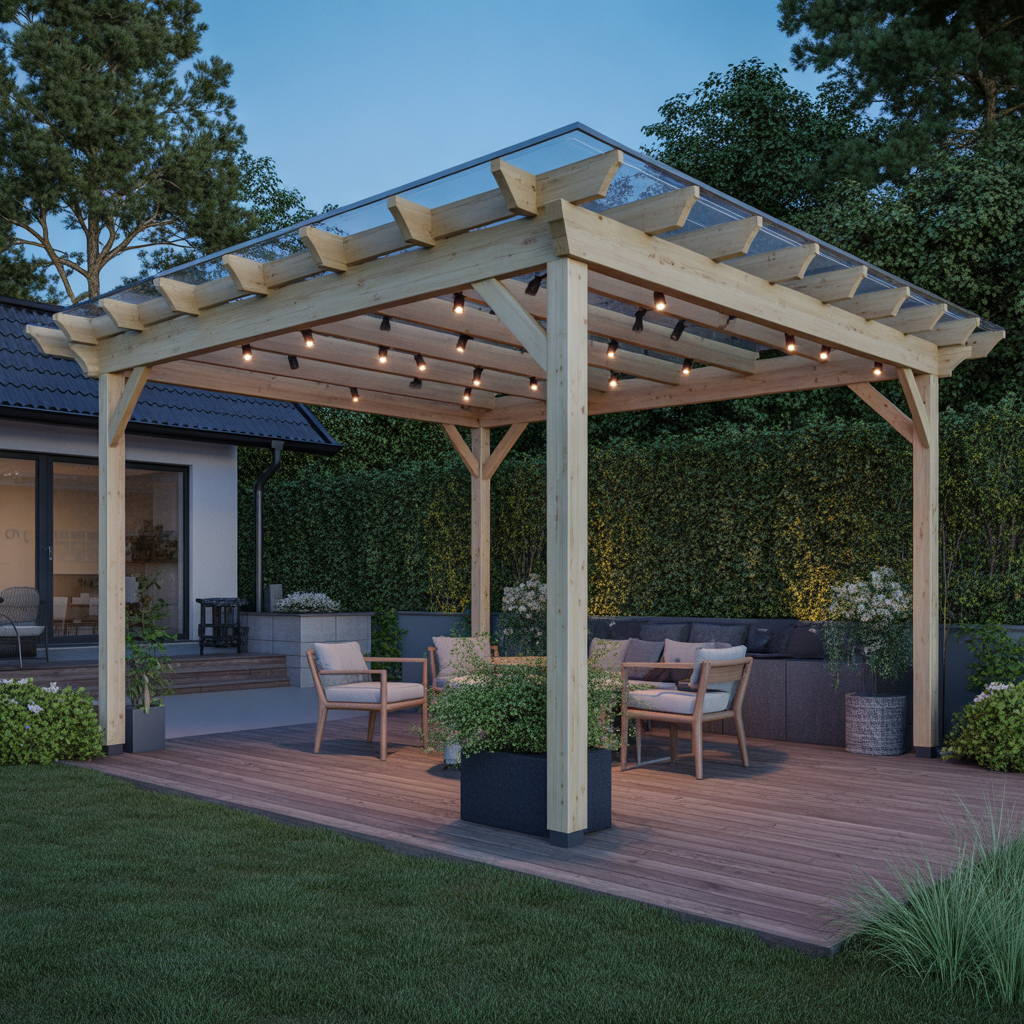 8.Hur bygger du en pergola med inbyggd solcellsbelysning
