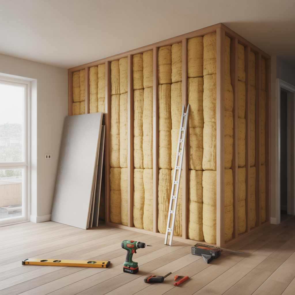 bygga innervagg med regelstomme material steg och kostnad