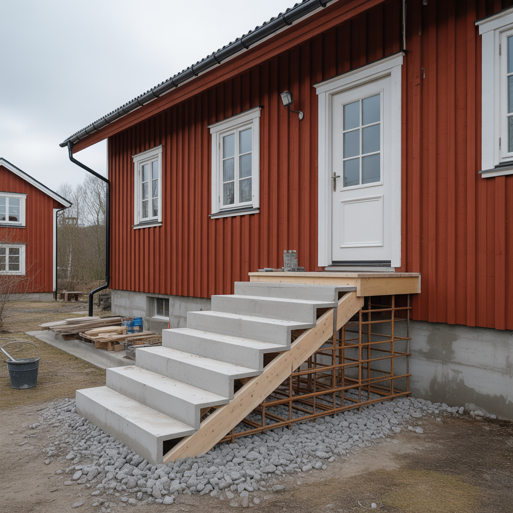betongtrappa utomhus guide till form armering och kostnad